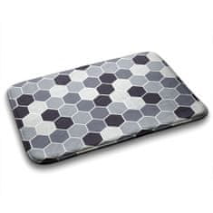 tulup.hu Fürdőszoba szőnyeg Geometriai minták 90x60 cm Fehér és szürke
