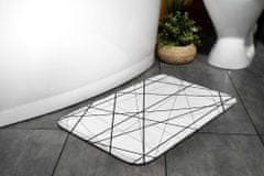 tulup.hu Fürdőszoba szőnyeg Geometriai vonalak 75x45 cm Fehér