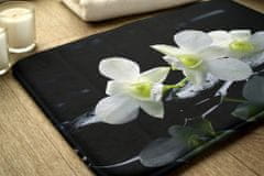 tulup.hu Fürdőszoba szőnyeg Orchideák 75x45 cm Fehér