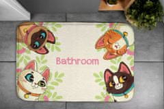 tulup.hu Fürdőszobai szőnyeg Macskák 90x60 cm Fehér és szürke