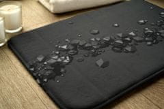tulup.hu Zuhany kilépő szőnyeg Fekete geometriai absztrakció 90x60 cm Fehér és szürke