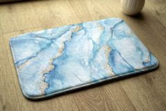 tulup.hu Nedvszívó fürdőszoba szőnyeg Kék márvány 90x60 cm Fehér és szürke