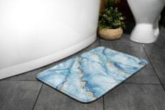 tulup.hu Nedvszívó fürdőszoba szőnyeg Kék márvány 90x60 cm Fehér és szürke