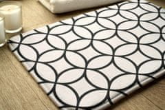 tulup.hu Fürdőszoba szőnyeg Geometriai mintázat 90x60 cm Fehér és szürke