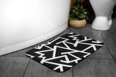 tulup.hu Nedvszívó fürdőszoba szőnyeg Geometriai vonalak 90x60 cm Fehér és szürke