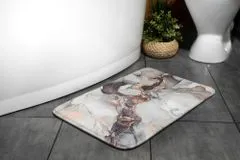 tulup.hu Fürdőszoba szőnyeg Fényes márvány 90x60 cm Fehér és szürke