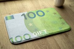 tulup.hu Fürdőszoba szőnyeg Euro banknote money 90x60 cm Fehér és szürke