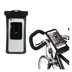 gigapack Kerékpáros telefontartó (360°-ban forgatható, kormányra rögzíthető, 10m-ig vízálló, 4.7" méret) FEKETE (5996457565740)