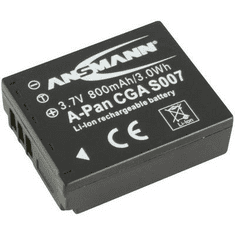 CGA-S007E, CGA-S007 Panasonic kamera akku 3,7V 800 mAh, Ansmann