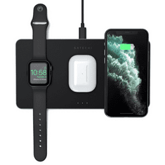 Satechi Trio vezeték nélküli töltő pad (Apple Watch, Airpods, iPhone) fekete (ST-X3TWCPM) (ST-X3TWCPM)