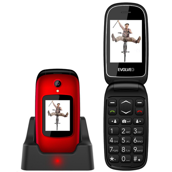 Evolveo EasyPhone FD mobiltelefon fekete-piros (EP-700-FDR) (EP-700-FDR)