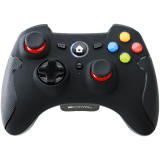 Canyon GP-W6 2.4G Wireless Controller with Dual Motor, Rubber coating, 2PCS AA Alkaline battery ,support PC X-input mode/D-input mode, PS3, Android/nano size dongle,black (CND-GPW6)
