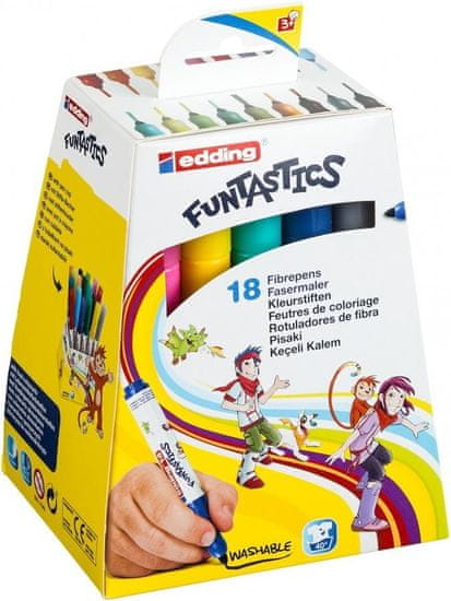 Edding Children's Funtastics 14 filctoll, 18 színből álló készlet kisebb gyerekeknek