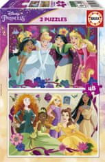 EDUCA Puzzle Disney hercegnők 2x48 db