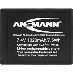 Ansmann NP-W126 Fujifilm kamera akku 7,4V 1020 mAh, (1400-0029)