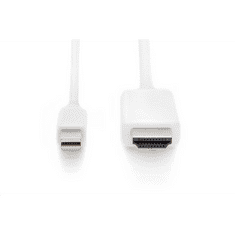 Digitus AK-340304-020-W DisplayPort -> HDMI átalakító kábel 2m fehér (AK-340304-020-W)