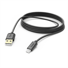 Hama MFI USB töltő- és adatkábel Apple Lightning csatlakozóval, 3 m, fekete