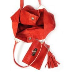 Vera Pelle Kézitáskák na co dzień piros Zamsz XL A4 Shopper Bag