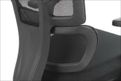 STEMA Forgatható ergonomikus irodai szék TREX, nejlon talp, állítható kartámasz, csúsztatható (elöl-hátsó) ülés, fekete