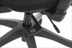 STEMA Forgatható ergonomikus irodai szék TREX, nejlon talp, állítható kartámasz, csúsztatható (elöl-hátsó) ülés, fekete