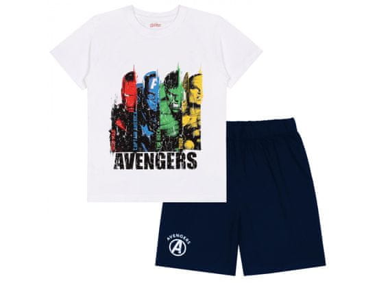 sarcia.eu Avengers Marvel Fehér-kék rövid ujjú fiú pizsama, nyári pizsama