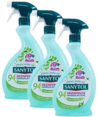 SANYTOL 94% növényi eredetű univerzális fertőtlenítő tisztítószer, spray 3 x 500 ml