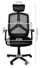 Irodai ergonomikus szék, fekete Malatec 8981