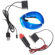 Aga LED-es környezeti világítás az autóhoz / autó USB / 12V szalag 3m kék