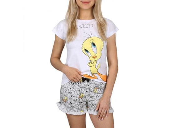 sarcia.eu Looney Tunes Tweety fehér és szürke lány rövid ujjú pizsama, nyári pizsama