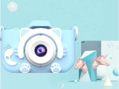 Verkgroup Aku. LCD digitális fényképezőgép gyerekeknek SD kék + tok és szíj