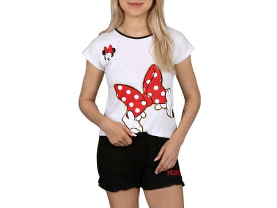 sarcia.eu Minnie Disney Fekete-fehér rövid ujjú pizsama, nyári pizsama
