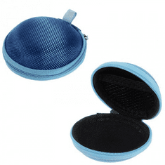 TokShop Univerzális fülhallgató tartó / headset tartó, 80 x 30 mm, cipzáros, sötétkék (RS47836)