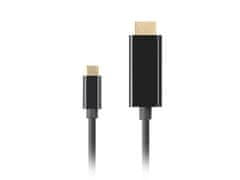 ROLINE Lanberg USB-C(M)->HDMI(M) kábel 3m 4K 60Hz fekete