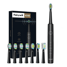 FairyWill FW-E10 elektromos fogkefe szett pótfejekkel fekete (6973734202566) (6973734202566)