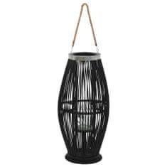 Vidaxl fekete bambusz függő gyertyatartó lámpás, 60 cm 246813