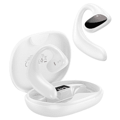 Borofone Bluetooth sztereó fülhallgató, v5.3, TWS, töltőtok, sportoláshoz, érintés vezérlés, LED-es kijelző, fülre akasztható, BW22 Dawn, fehér (PSPM032127)