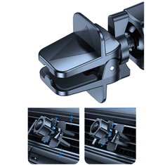 USAMS Autós tartó, Univerzális, szellőzőre rögzíthető, 360°-ban forgatható, mágneses, Qi vezeték nélküli mágneses töltővel, 15W, Magsafe gyűrűvel, Magsafe kompatibilis, US-CD170, kék (PSPM033099)