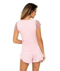 Amiatex Női pizsama Celine + Nőin zokni Gatta Calzino Strech, rózsaszín, S