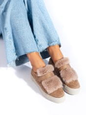 Amiatex Női tornacipő 101856 + Nőin zokni Gatta Calzino Strech, bézs és barna árnyalat, 36