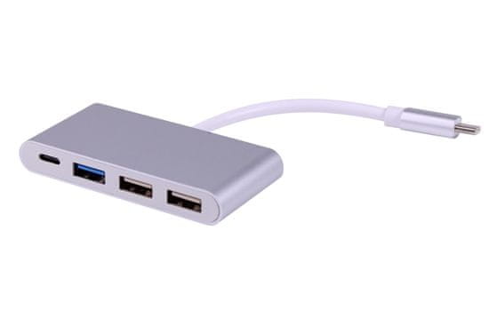 KOMA USB-C Hub 4in1, többportos, 2x USB-A 2.0, 1x USB-A 3.0, 1x USB-C