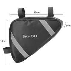 SAHOO Univerzális, kerékpáros / biciklis tartó, táska, vázra szerelhető, vízálló, 12490-SA, fekete (114664)