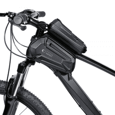 TokShop Univerzális, kerékpáros / biciklis tartó, táska, 6.5&quot;, vázra szerelhető, vízálló, napellenző, fülhallgató kimenet, TP XT6 Bike, fekete (115353)