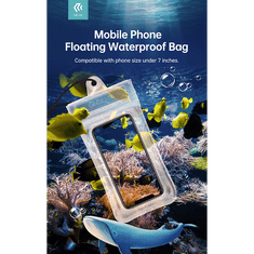 Devia univerzális vízálló védőtok max. 7" méretű készülékekhez - Mobile Phone Floating Waterproof Bag - pink (ST364396)