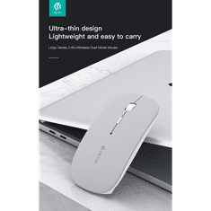 Devia vezeték nélküli egér - Lingo Series 2.4G+Wireless Dual Mode Mouse - szürke (ST379710)