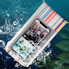 Devia univerzális vízálló védőtok max. 3.8-5.8" méretű készülékekhez - Strong Waterproof Bag For Smartphone - colorful stripe (ST362873)