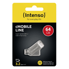 Intenso Pen Drive 64GB Cmobile Line Type-C USB 3.2 Gen 1x1 ezüst (3536490) (int3536490)