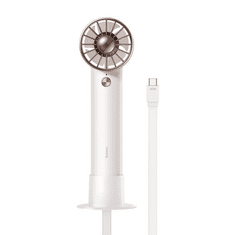 BASEUS Flyer Turbine hordozható kézi ventilátor + USB-C kábel fehér (ACFX010102) (ACFX010102)