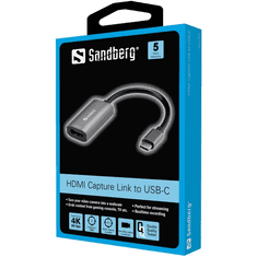 Sandberg USB-C tartozék, HDMI Capture Link to USB-C (136-36)