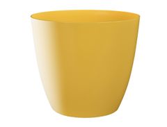 Plastkon Virágcserép fedő ELLA sárga műanyag fényes d15x14cm