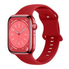 BStrap Smooth Silicone szíj Apple Watch 42/44/45mm, red